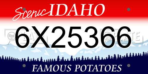6X25366 Idaho License Plate