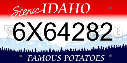 6X64282 Idaho License Plate