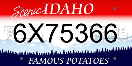 6X75366 Idaho License Plate