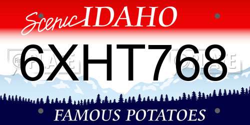 6XHT768 Idaho License Plate