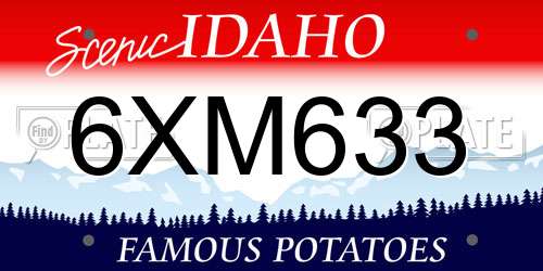 6XM633 Idaho License Plate