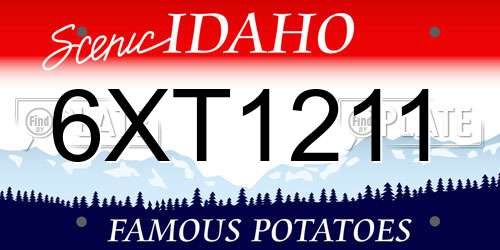 6XT1211 Idaho License Plate