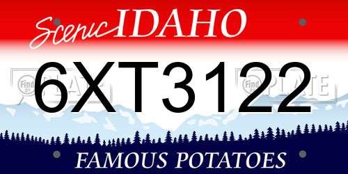 6XT3122 Idaho License Plate