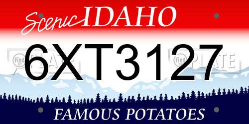 6XT3127 Idaho License Plate