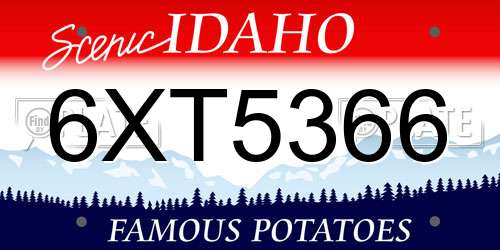6XT5366 Idaho License Plate