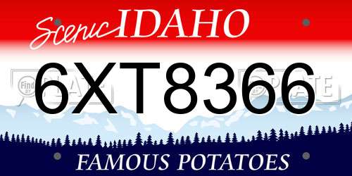 6XT8366 Idaho License Plate