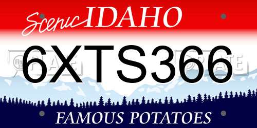 6XTS366 Idaho License Plate
