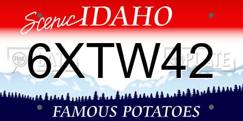 6XTW42 Idaho License Plate