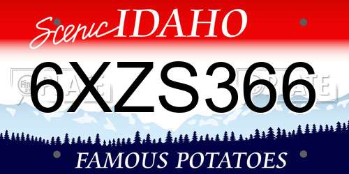 6XZS366 Idaho License Plate