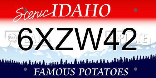 6XZW42 Idaho License Plate