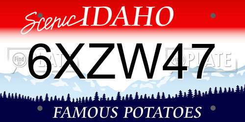 6XZW47 Idaho License Plate