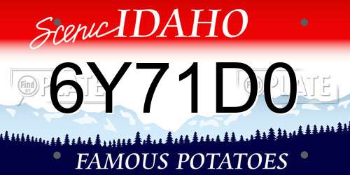 6Y71D0 Idaho License Plate