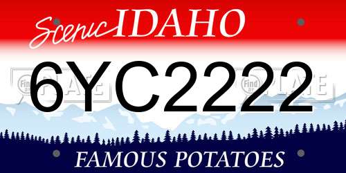 6YC2222 Idaho License Plate