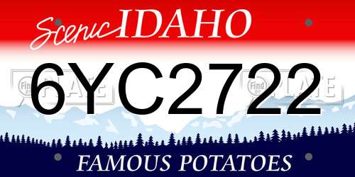 6YC2722 Idaho License Plate