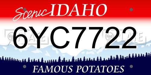 6YC7722 Idaho License Plate