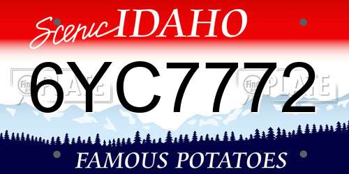 6YC7772 Idaho License Plate