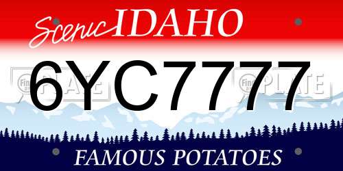 6YC7777 Idaho License Plate