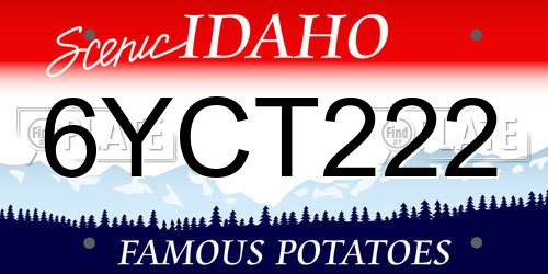 6YCT222 Idaho License Plate