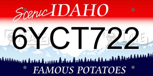 6YCT722 Idaho License Plate
