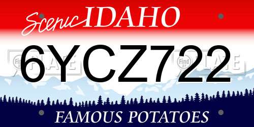 6YCZ722 Idaho License Plate