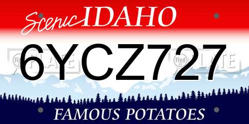 6YCZ727 Idaho License Plate