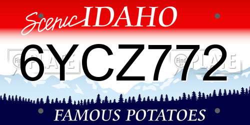 6YCZ772 Idaho License Plate