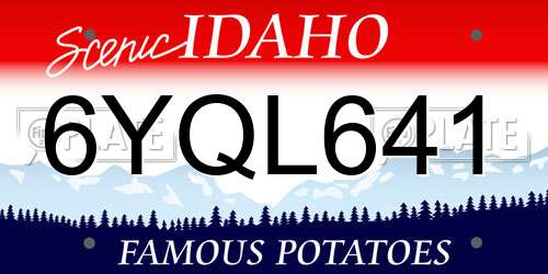 6YQL641 Idaho License Plate