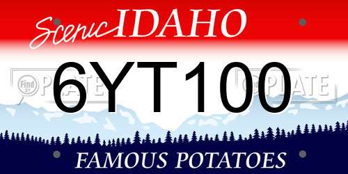 6YT100 Idaho License Plate