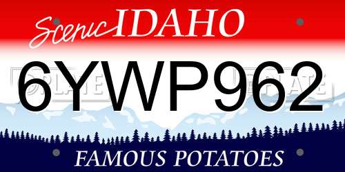 6YWP962 Idaho License Plate