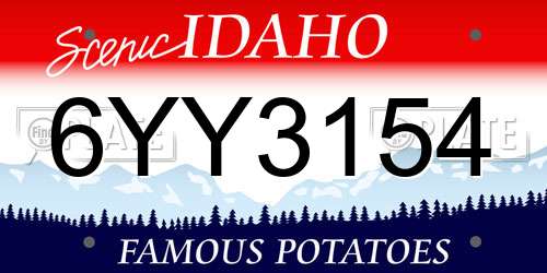 6YY3154 Idaho License Plate