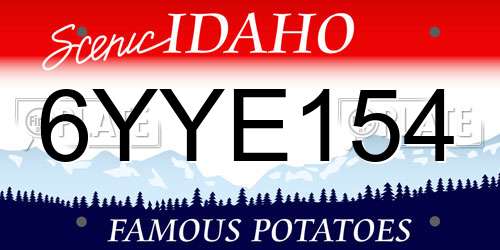 6YYE154 Idaho License Plate