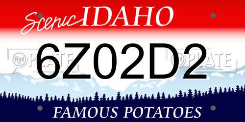 6Z02D2 Idaho License Plate