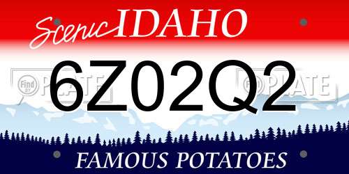 6Z02Q2 Idaho License Plate