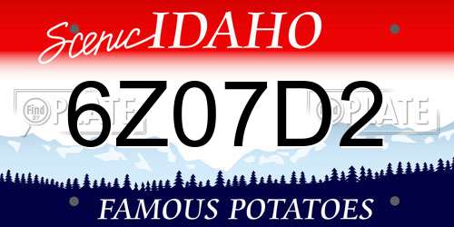 6Z07D2 Idaho License Plate