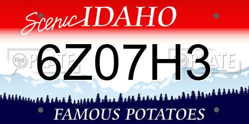 6Z07H3 Idaho License Plate