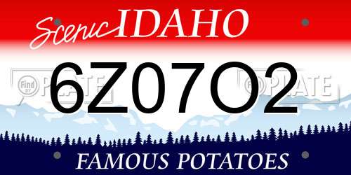 6Z07O2 Idaho License Plate