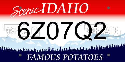 6Z07Q2 Idaho License Plate