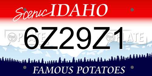 6Z29Z1 Idaho License Plate