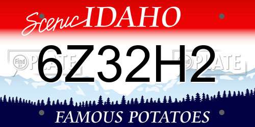 6Z32H2 Idaho License Plate