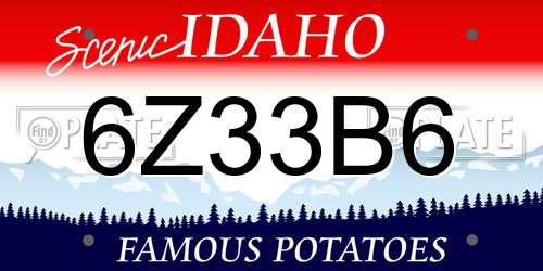 6Z33B6 Idaho License Plate
