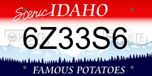 6Z33S6 Idaho License Plate