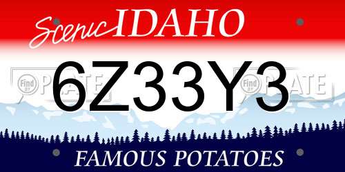 6Z33Y3 Idaho License Plate