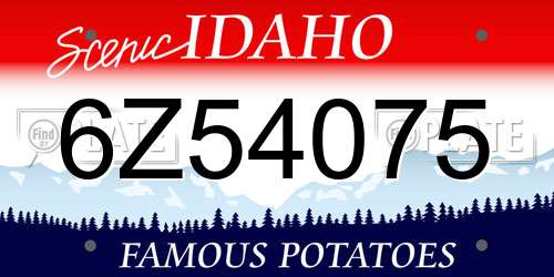 6Z54075 Idaho License Plate