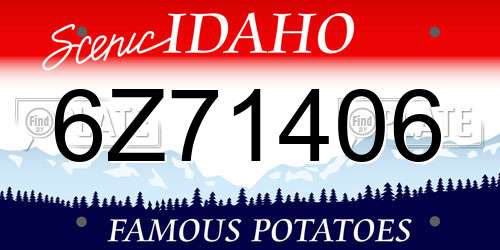 6Z71406 Idaho License Plate