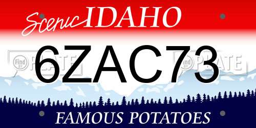 6ZAC73 Idaho License Plate