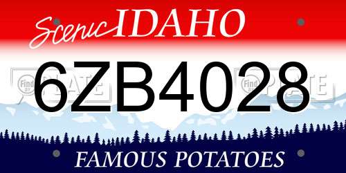 6ZB4028 Idaho License Plate