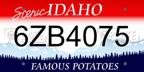 6ZB4075 Idaho License Plate