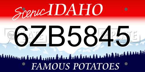 6ZB5845 Idaho License Plate
