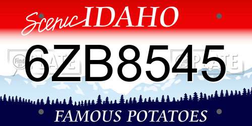 6ZB8545 Idaho License Plate