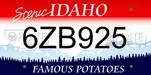 6ZB925 Idaho License Plate
